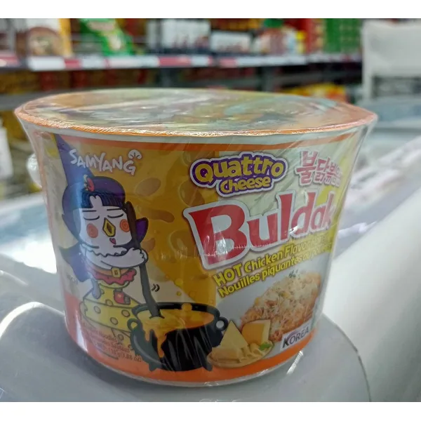 Samyang Buldak Quattro Cheese bowls retail packaging
