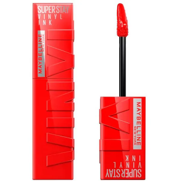 Maybelline New York New York SuperStay Vinyl Ink 25 Red-Hot Lipstick in 4.2 ml retail packaging