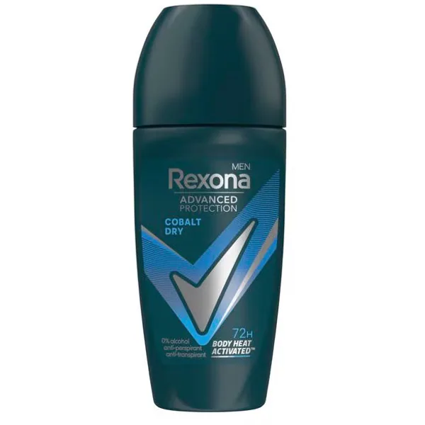 Rexona Men dry cobalt anti-transpirant roller in 50 ml retail packaging